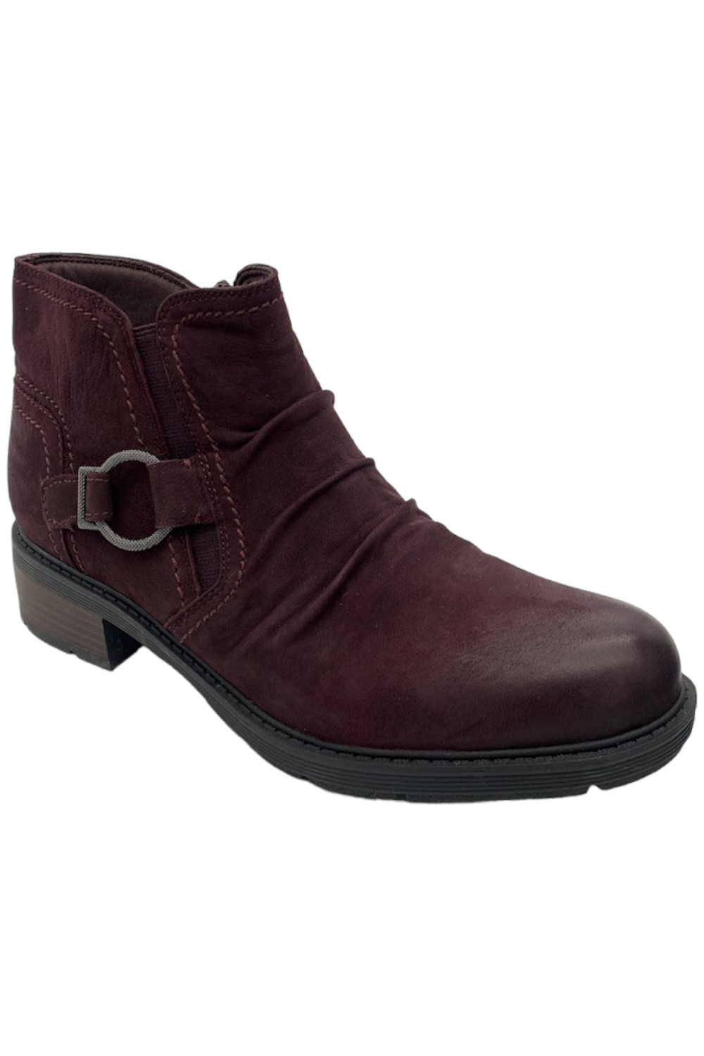 Кожаные ботильоны из коллекции Clarks Hearth Fay бордового цвета 11990₽