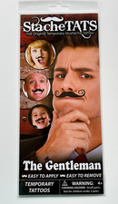 Halloween Tattoos "THE GENTLEMAN" StacheTats Temporary Tattoos. Hard to find.