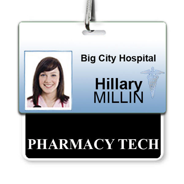 PHARMACY TECH Horizontal Badge Buddy with Black Border - by Specialist ID