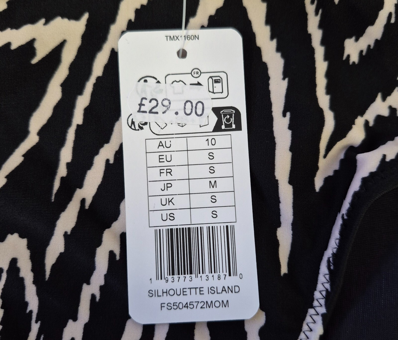 Fantasie 'Silhouette Island' Bikini Bottoms Black & White Size Small NWT image 4