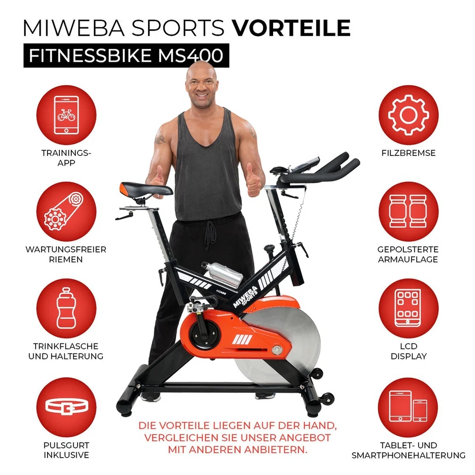 Miweba Profi Indoor Cycling MS400 Heim Trainer Home Cycle Ergometer Fitness Bike - Bild 2 von 4