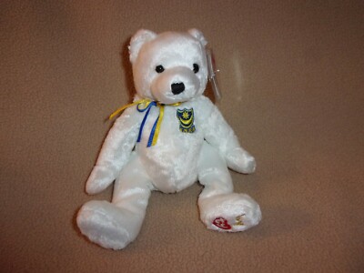 TY MWMT P.F.C. BEAR BEANIE BABY- 2004- NEW- 7.5 ''-  UK EXCLUSIVE