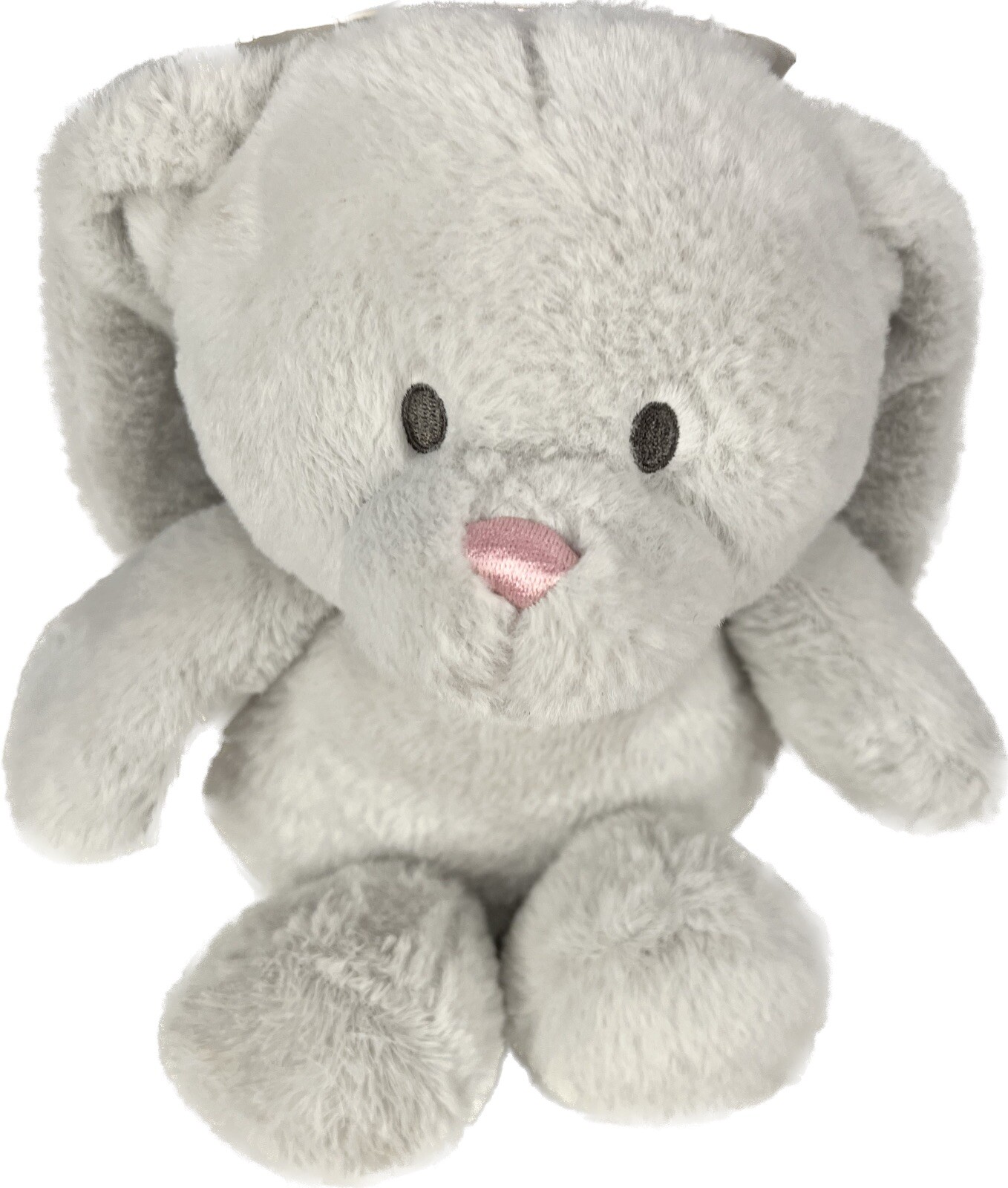 Kellytoy Baby Bunny Rabbit 12" Plush Gray Pink Nose Rattle Crinkle Ears