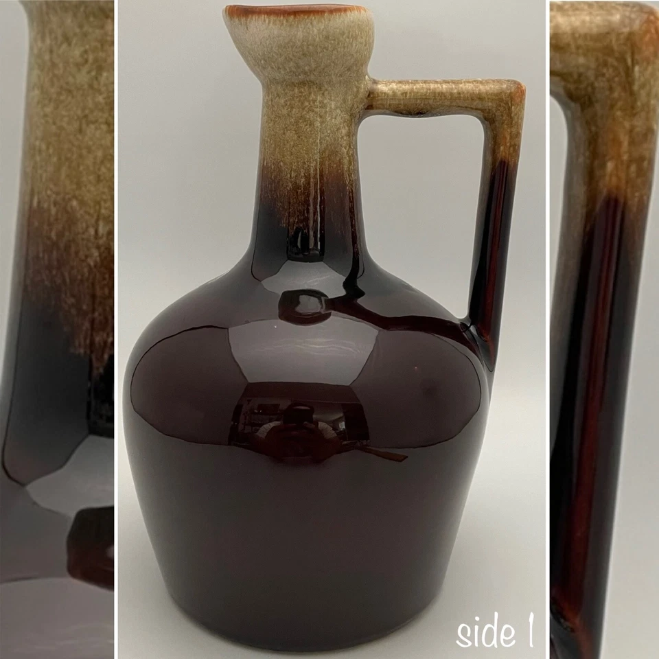 Pfaltzgraff MCM Brown Drip Glaze Jug Pitcher Made in USA 9.25" tall 6 cup - Image 3 of 4