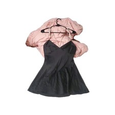 Victoria Secret Black Camisole Teddy Nightgown Women's Size L