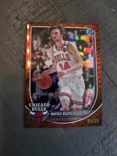 2025-26 Bowman Chrome Matas Buzelis Orange Reptilian Refractor Variation /25