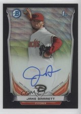 2014 Bowman Prospect Chrome Black Wave Refractor 44/50 Jake Barrett Auto 2f9