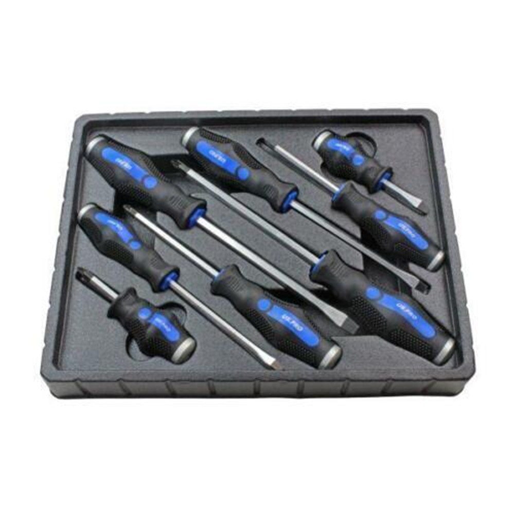 US PRO SCREWDRIVER SET 8PC GO-THRU / POUND-THRU SLOTTED & PHILLIPS BERGEN 1605 - Image 2