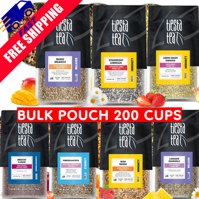 Tiesta Tea Premium Loose Leaf Blend Hot or Iced - 200 cups Resealable Bulk Pouch
