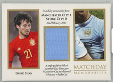 2016 FUTERA World Football Unique David Silva/32 Matchday Dual Memorabilia