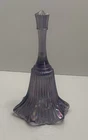 Fenton Glass Purple Carnival Iridescent Ribbed Bell with Ruffled Bottom 7”