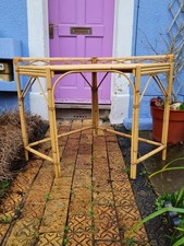 Vintage 1970s Corner Dressing Table Vanity Unit Bamboo Rattan Desk Retro Boudoir
