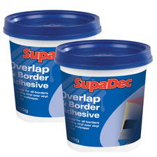 2 x SupaDec Overlap & Border Adhesive Wallpaper Repair Vinyl Glue Paste 500g
