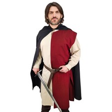 Mittelalter Wappenrock Rot / Natur "Enzio" Mittelalter Ritter Kostüm