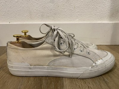 HUF White Beige Canvas Lace Up Breathable Comfort Men's US 10 Casual Sneakers