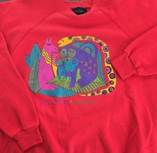 Vintage 90s American Made Sweatshirt Size L Laurel Burch Amazonia Art Animals