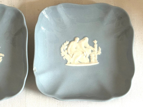 Two Antique Wedgwood of Etruria & Barlaston Queens Ware Blue Square Pin Dish - 第 4/18 張圖片