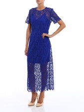 Diane von Furstenberg Blue Floral Lace Long Dress 8