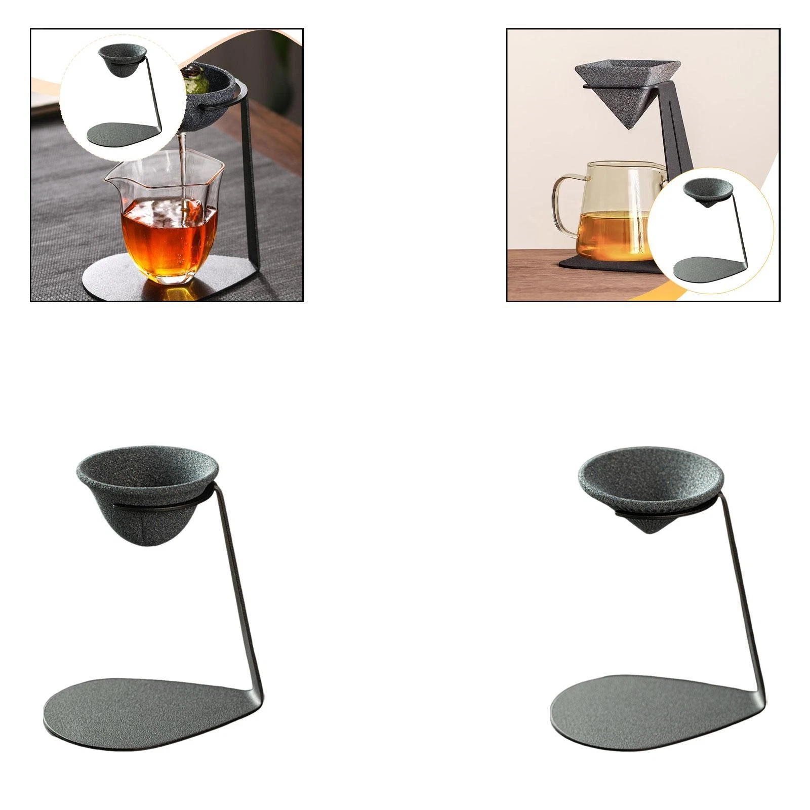 Tea Strainer with Base Gift Portable Accessory for Tabletop Bookshelf Indoor