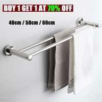Stainless Steel Towel Rail Single/Double Bar Towel Rail Rack Holder Wall Mounted