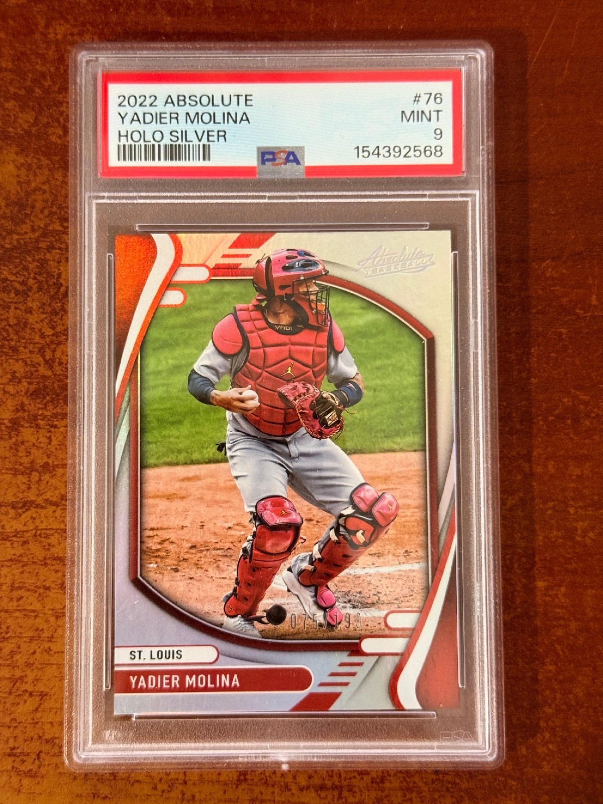2022 Absolute Yadier Molina Holo Silver #76 /199 PSA 9 POP 1 None Higher