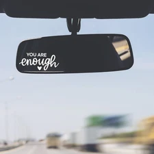 You are Enough Heart Rearview Mirror Decal Car Truck Window Sticker Car Visor