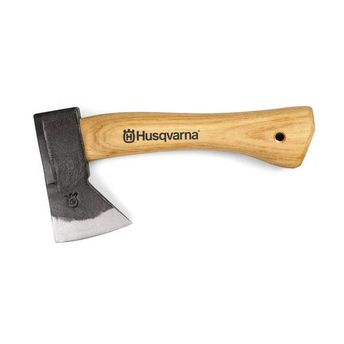 Husqvarna 9 Inch Camping Axe with Hickory Wood Handle and Forged Steel Axe Head