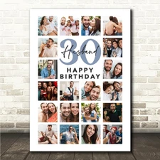 Photo Collage Print Or Canvas 30th Birthday Custom Gift For Husband 20-Photo