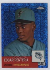 2022 Chrome Platinum Anniversary Blue Mini-Diamond Refractor Edgar Renteria bp9