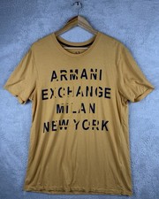 Mens Armani Exchange Milan New York Mustard Logo Graphic Tshirt Size Large