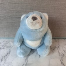 Vtg Gund Snuffles Ice Blue White Two Tone Plush Teddy Bear 8  