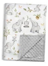 Baby Blankets for Unisex Boys Girls, Super Soft Nursery Minky Blankets Grey