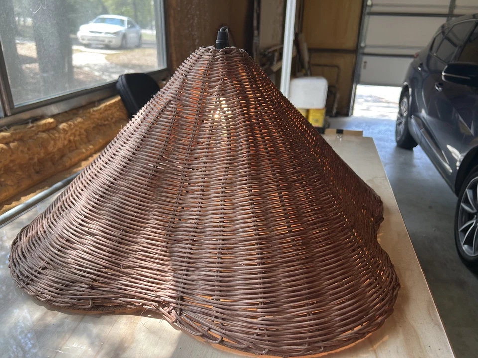 Arturesthome Boho Rattan Pendant Light 23.6" Coastal Chandelier – Coffee Finish - Image 2 of 4