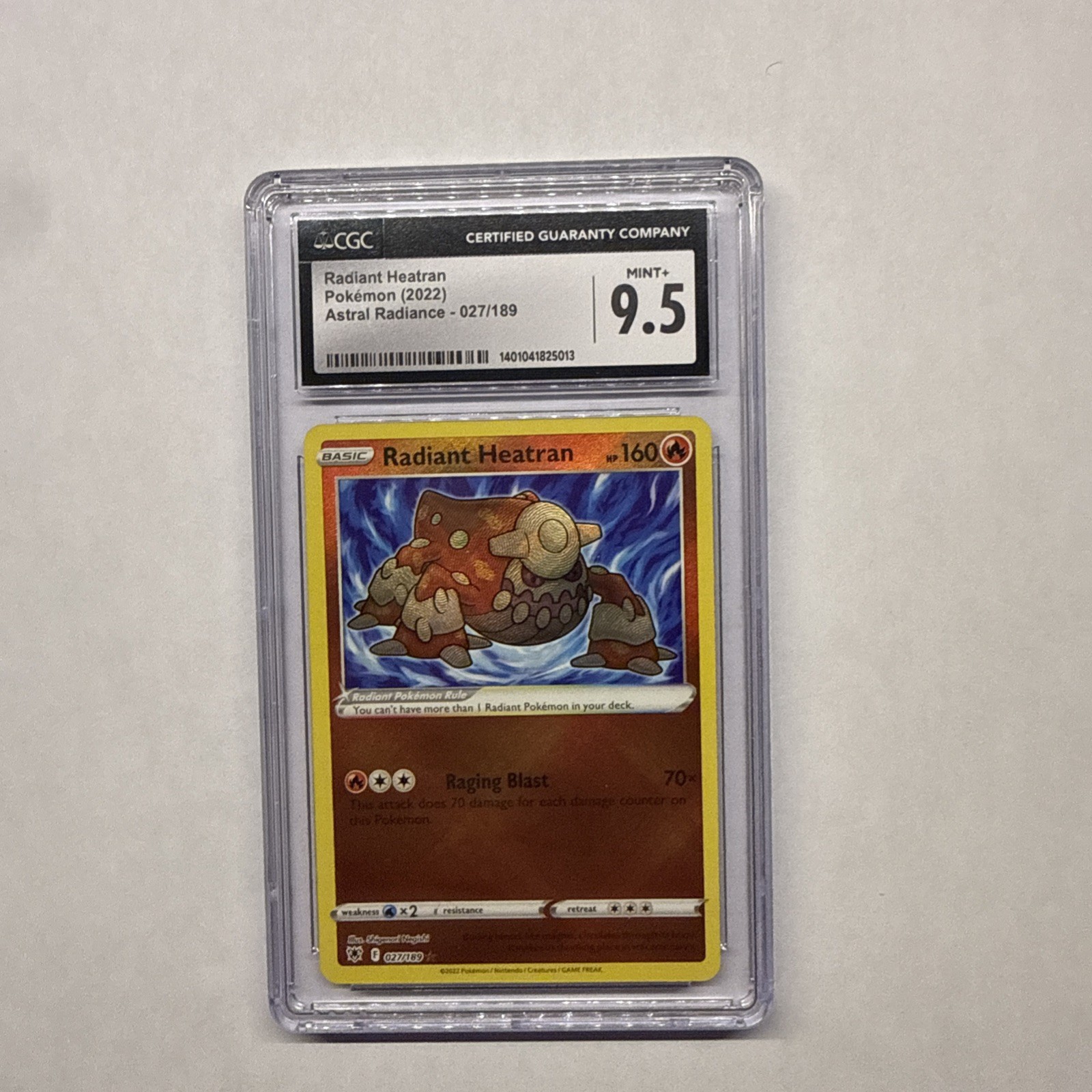 Pokémon TCG Radiant Heatran 027/189 9.5 GEM MINT Pokemon Astral Radiance Card