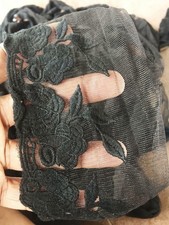 10m/1m net flower lace black 10cm polyester cotton LD140