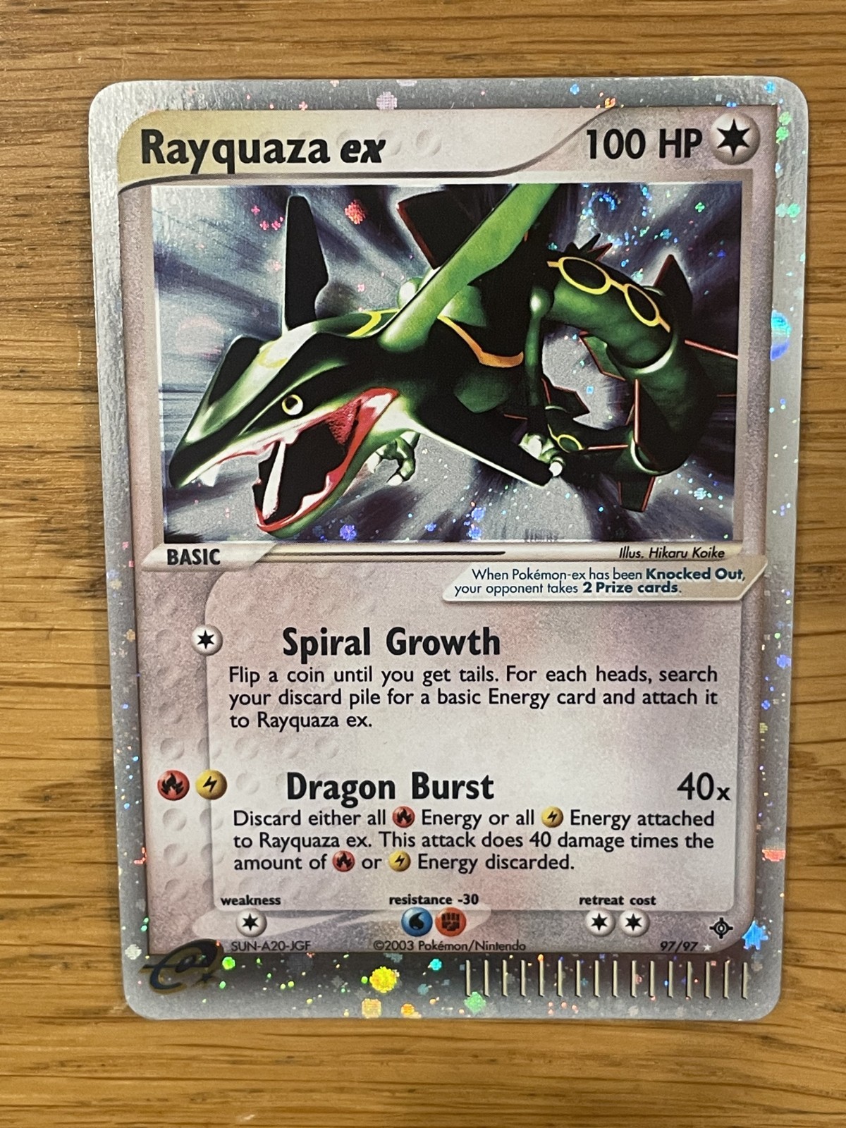 Pokemon Rayquaza ex Ultra Rare 97/97 Dragon Lightly Played SWIRL