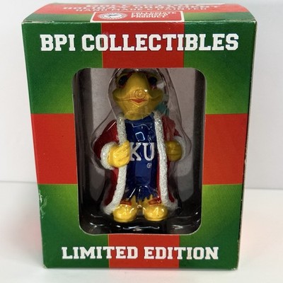 Kansas Jayhawks BPI Holiday Ornament Santa KU Mascot Boxed NCAA Rare NOS CNIB