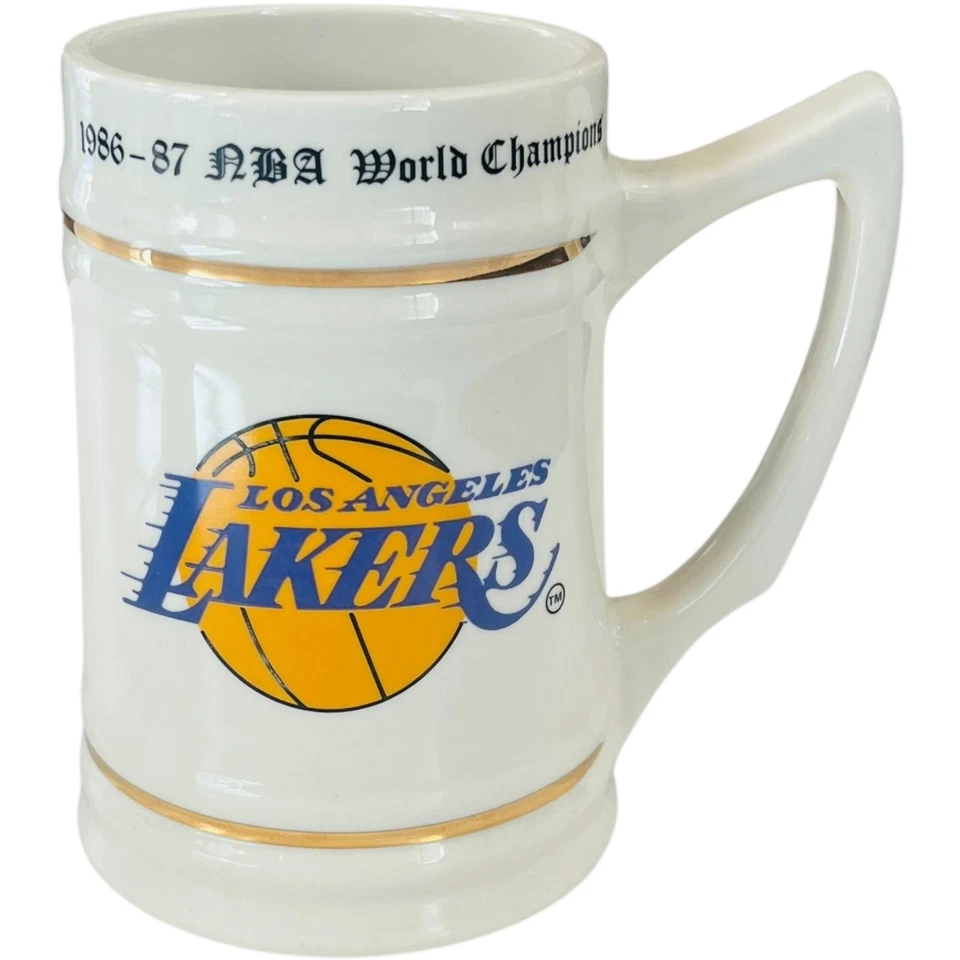 Tazas coleccionables campeones del mundo 1986-87 y 1988 de Los Angeles Lakers - LOTE de 2 Foto 3 de 4