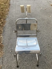 Antique Wilson Stainless Steel Medical Procedure Chair 44x23in *RARE*