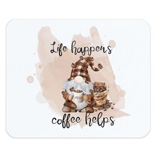 Qnhij Coffee Gnome Mouse Pad, Lover Gifts 9.5x8 inches,