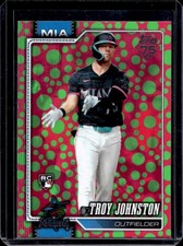 2026 Topps Troy Johnston RC Holiday Polka Dots Green/Pink Rookie #317 Marlins