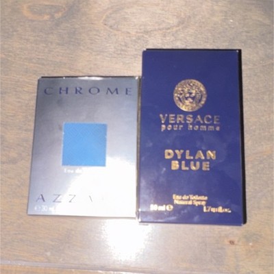 Versace Pour Homme Dylan Blue 1.7oz & Azzaro Chrome 1oz Eau de Toilette Spray