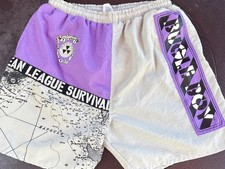 Vtg RARE 90  s Bugle Boy Color Blocked Swim Trunks Shorts Lined Medium
