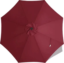 Patio Umbrella 9 Ft Replacement Canopy for 8 Ribs-Burgundy Canopy Only