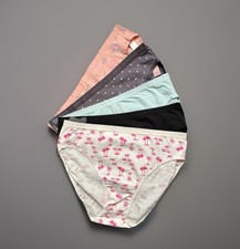 Lot 5 Victoria  s Secret sz M High Leg Brief Panty Cotton Underwear Bundle Pack
