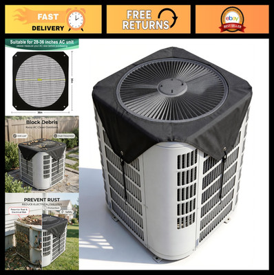 Universal 36''x36'' Waterproof AC Cover with Zipper & Vents - UV Resistant, Outdoo