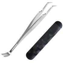 EasyULT Pinza per Zecche 2 in 1, Pinzetta per Zecche in Acciaio Inox, per Uomo, 
