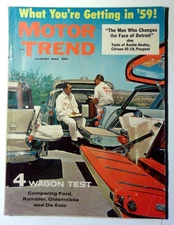 Motor Trend Car Magazine Vol 10 No 8 August 1958 Wagon Ford Rambler De Soto
