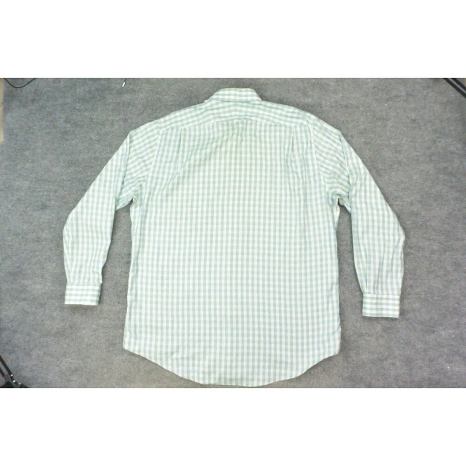Camisa Nordstrom Para Hombre 17x36 Ajuste Tradicional Azul Verde Cuadros Sin Arrugas Foto 2 de 4