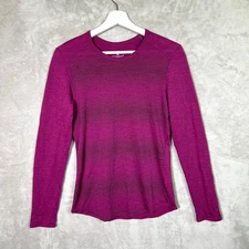 Seg'ments Merino Wool Top Women Small Pink Mesh Long Sleeve Stretch Base Layer